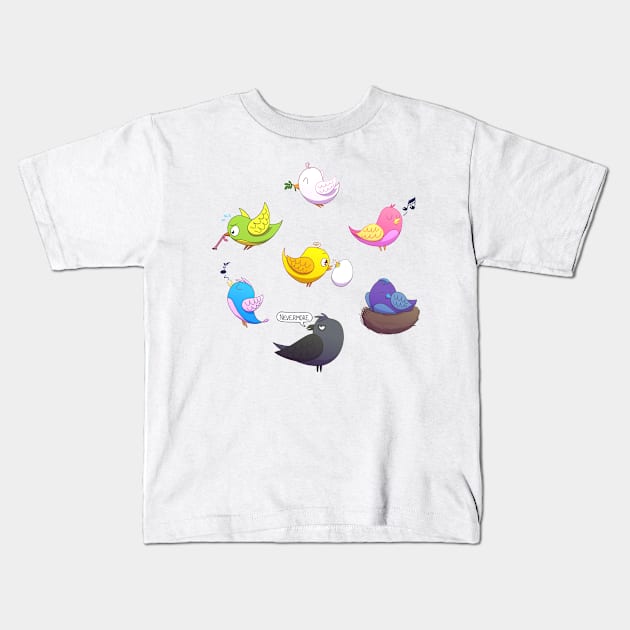 Birdy birds Kids T-Shirt by Kudden